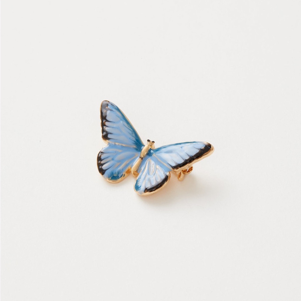 Enamel Blue Butterfly Brooch by Fable England